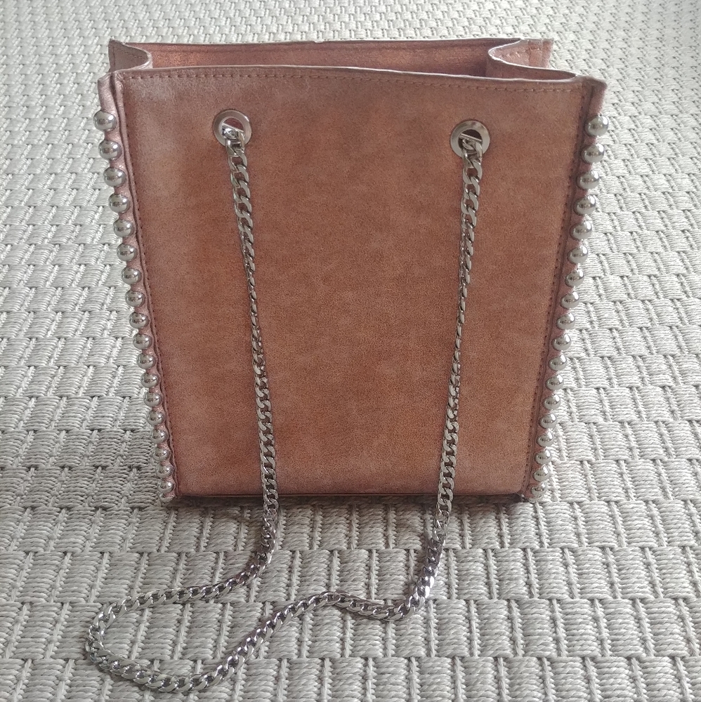 Like New Zara Woman Rose Gold Chain Strap Purse